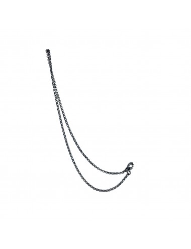 CHARM DOUBLE THIN CHAIN 13CM IN DARK STERLING SILVER
