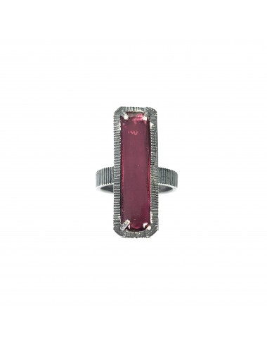skyline large ring in dark sterling silver with burgundy red cristal ceramic