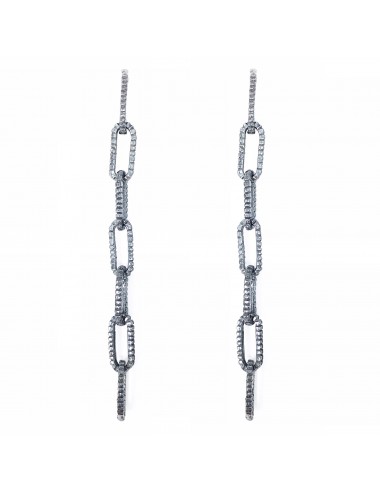 skyline chain earrings in dark sterling silver
