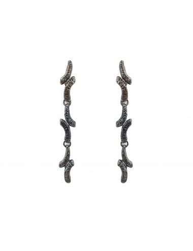 Tentacion Triple Earrings in Dark Sterling Silver