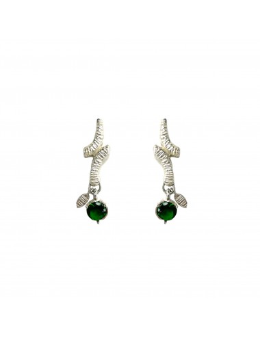 Tentacion Earrings in Sterling Silver with Green Circonita