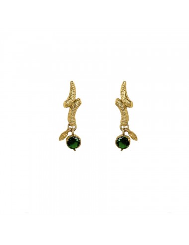 Tentacion Earrings in Silver Vermeil with Green Circonita