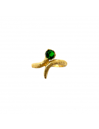 Tentacion Ring in Silver Vermeil with Green Circonita