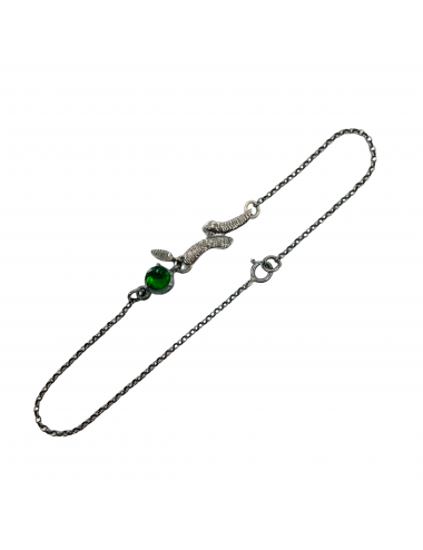 copy of Tentacion Bracelet in Dark Sterling Silver with Green Circonita
