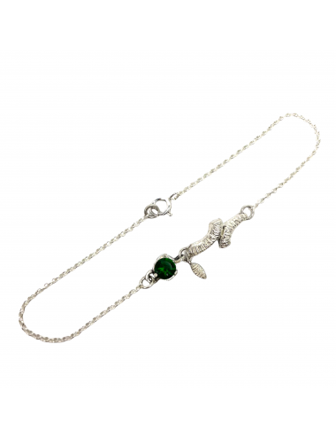 Tentacion Bracelet in Sterling Silver with Green Circonita