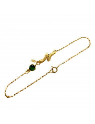 Tentacion Bracelet in Silver Vermeil with Green Circonita