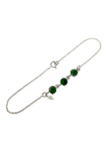 Tentacion Bracelet in Sterling Silver with Triple Green Circonita