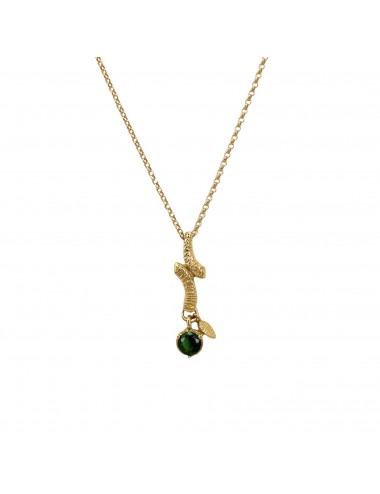 Tentacion Necklace in Sterling Silver Vermeil with Green Circonita