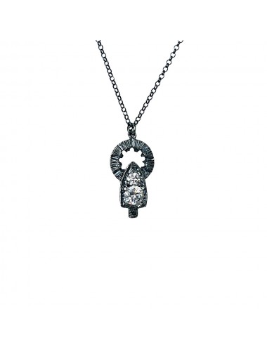 Colgante Vintage Virgen del Pilar Circonita Blanca Óxido