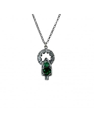 Colgante Vintage Virgen del Pilar Circonita Verde Óxido