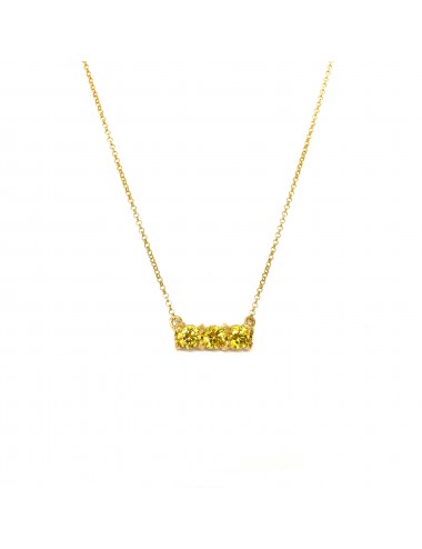 Minimal Necklaces in Sterling Silver Vermeil with 3 Yellow Circonitas