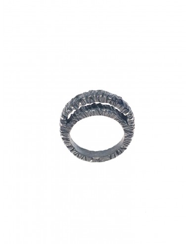 Punki Moon Ring in Dark Sterling Silver
