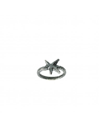 Punki Starfish Ring in Dark Sterling Silver