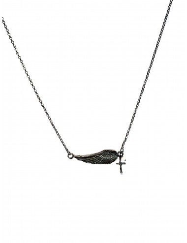 Punki Wing Necklace in Dark Sterling Silver