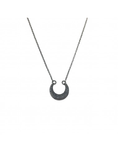 Punki Moon Up Necklace in Dark Sterling Silver