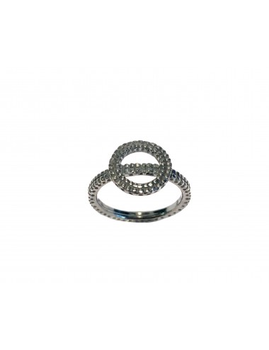 Satellite Circle Ring in Dark Sterling Silver